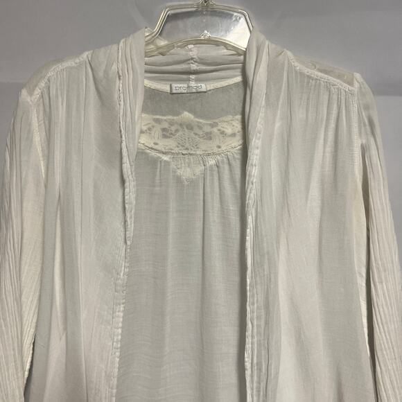 Promod White Gauzy Open Front Cardigan Size Small - Picture 3 of 11